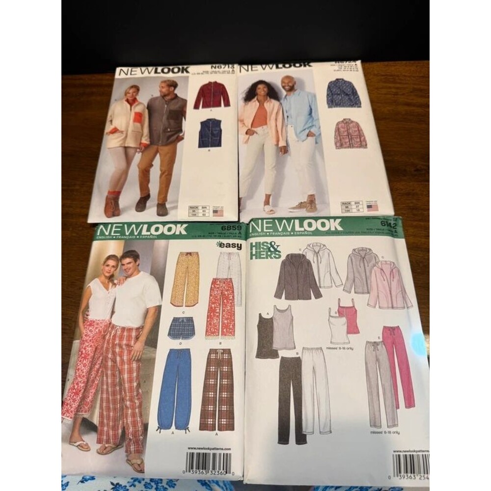 Lot of 4 New Look Sewing Patterns Unisex